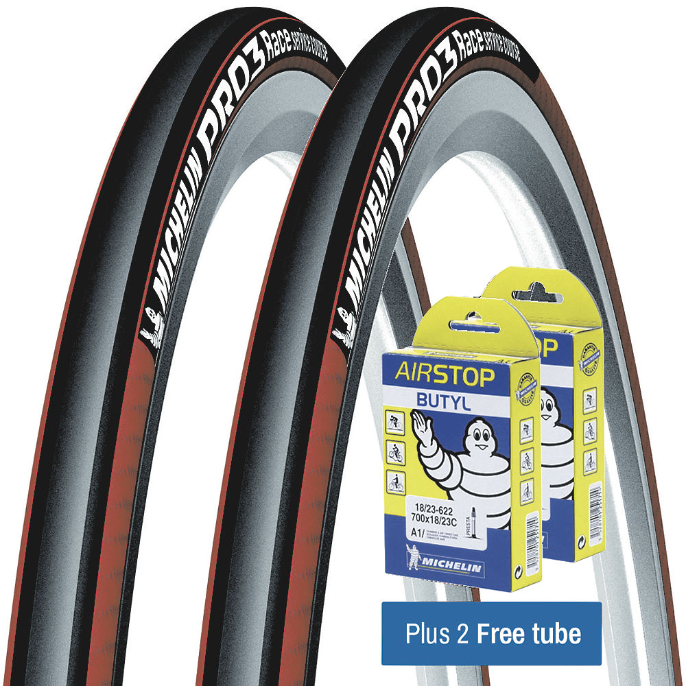 Michelin Pro 3 Race Tyres Red + FREE Tubes