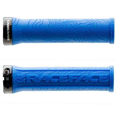 Race Face Half Nelson Lock On Grips - Blue - 134mm}, Blue