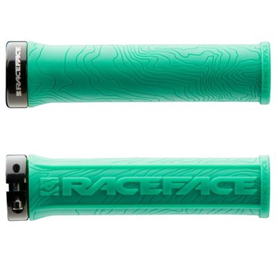 Race Face Half Nelson Lock On Grips - Turquoise - 134mm}, Turquoise