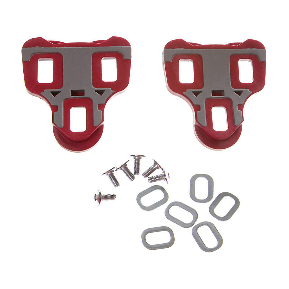 Wellgo R096 Road Cleats (Look Keo Compatible) - Red - 6 degree float}, Red