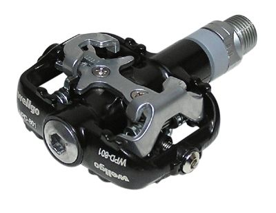 Wellgo WPD801 SPD Clipless MTB Pedals - Black, Black