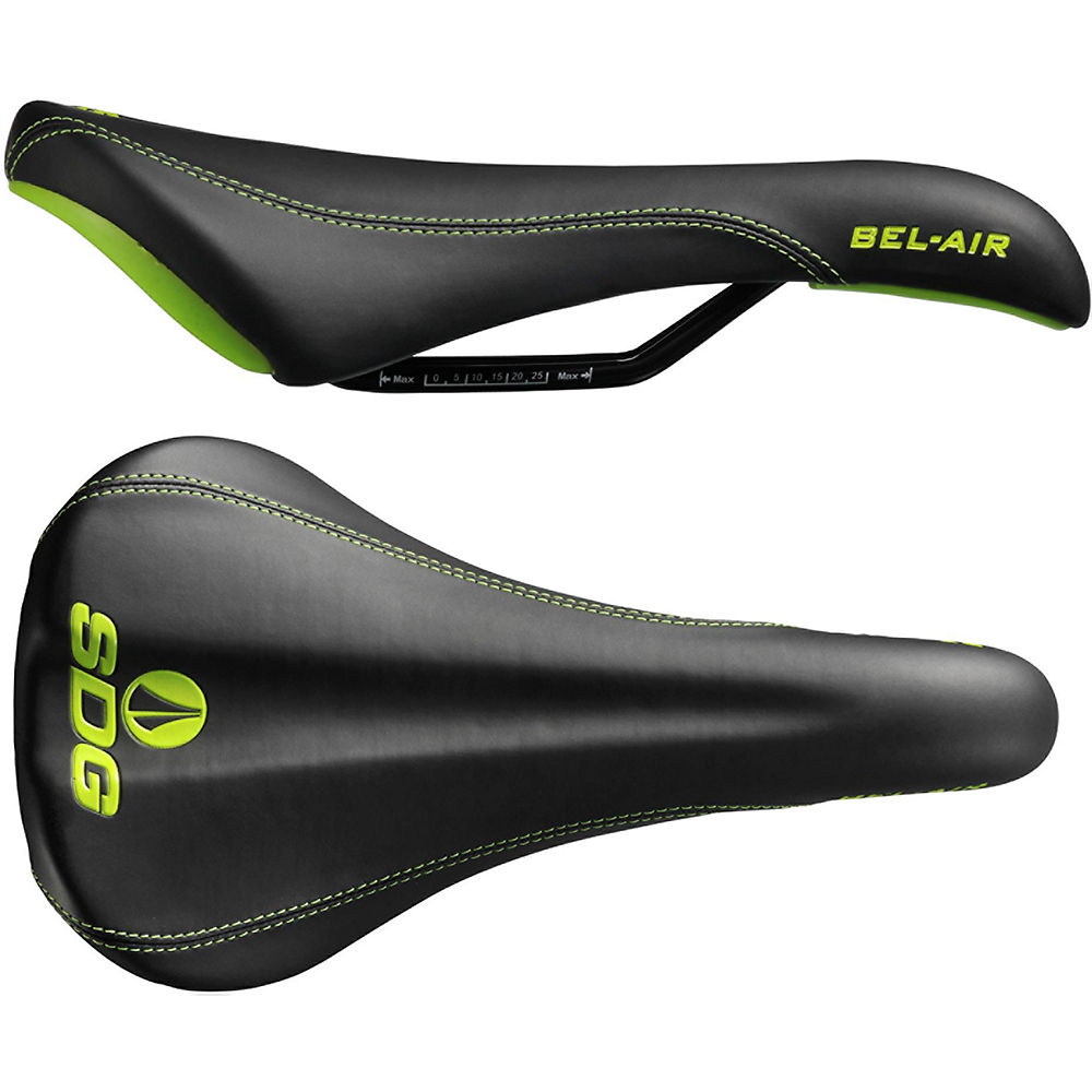 Selle SDG Bel Air acier - Noir - Vert - 140mm Wide, Noir - Vert