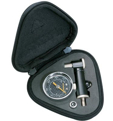 Topeak Shuttle Air Pressure Gauge and Bag - Black - Rotating Guage}, Black