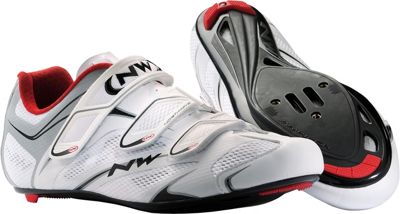 Northwave Sonic 3S Road Shoes 2015 - White - Red - Silver - EU 40.5}, White - Red - Silver