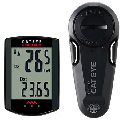 Cateye Strada Slimline Head Unit and Sensor - Black, Black