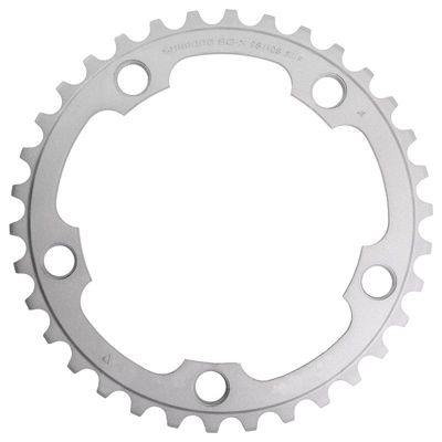 Shimano 105 FC5750 10 Speed Compact Chainrings - Silver - 50t}, Silver