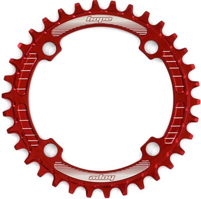 Hope Retainer Narrow Wide Chainring - Red - 4-Bolt, Red