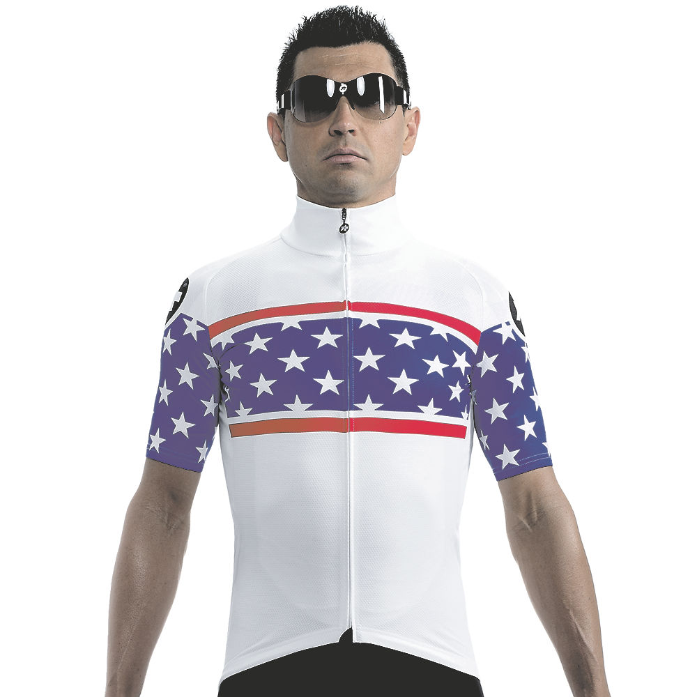 Maillot Route Assos SS.neoPro USA manches courtes - Blanc - Rouge - Bleu