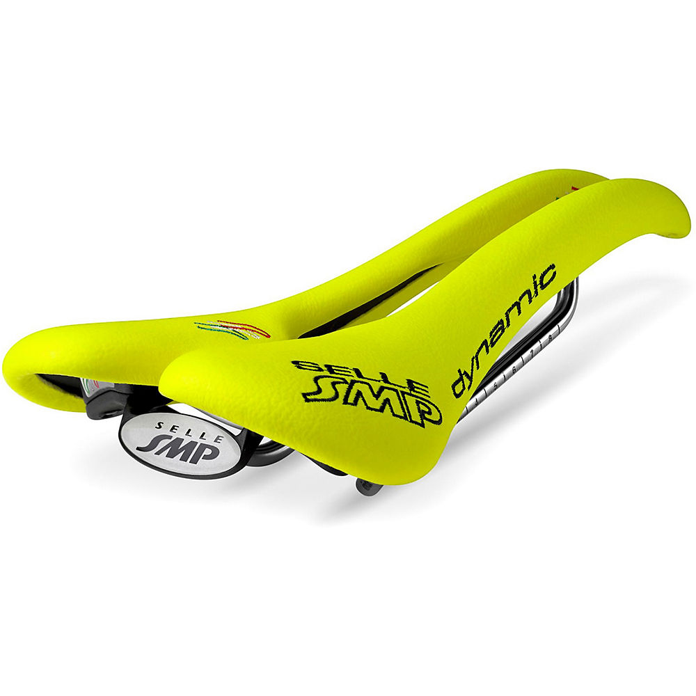 Selle SMP Dynamic Coloured Road Saddle - Fluo Yellow - 138mm Wide, Fluo Yellow