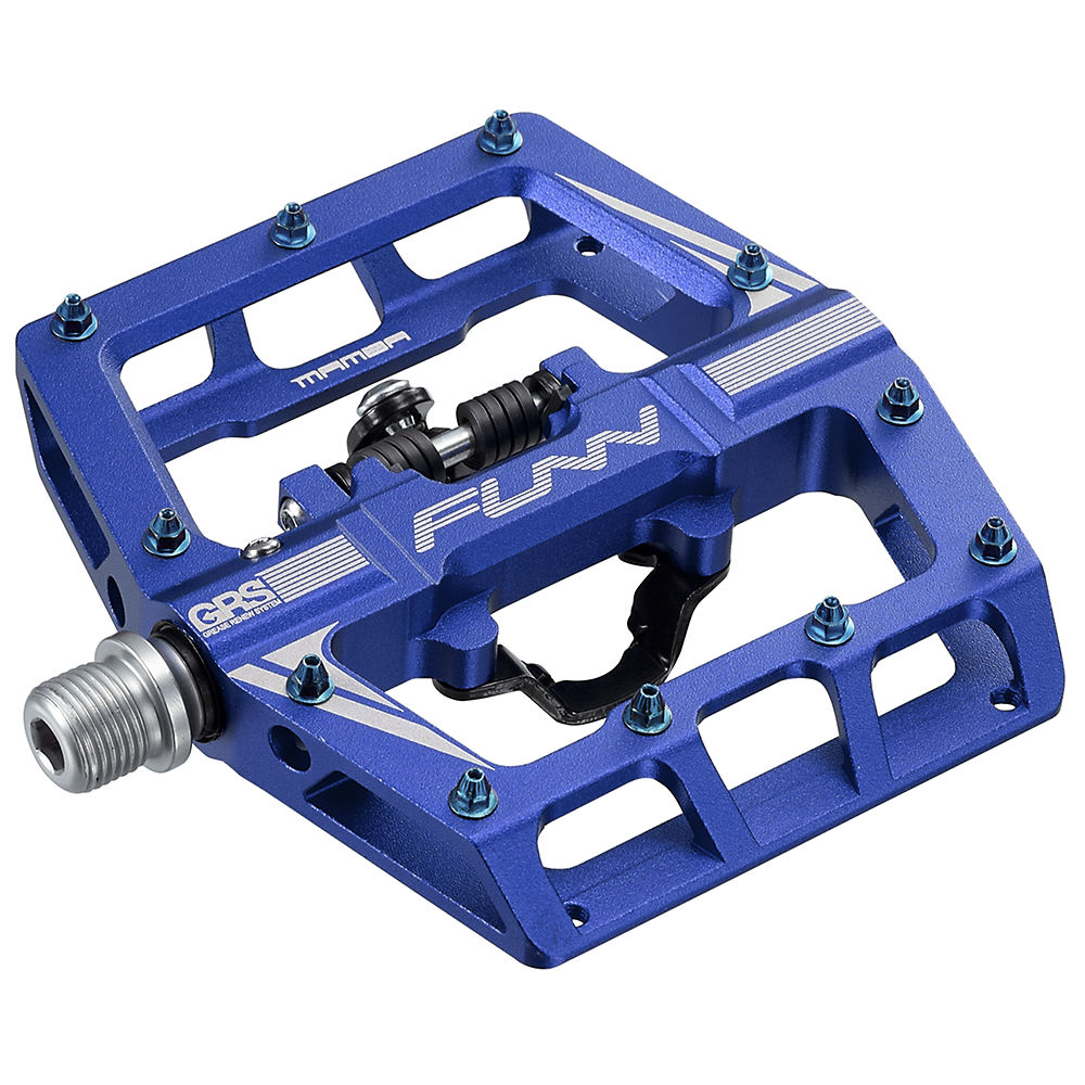 Pédales VTT automatiques Funn Mamba One Side Clip - Bleu, Bleu