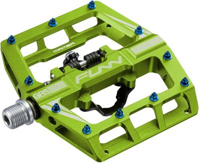 Funn Mamba One Side Clip Mountain Bike Pedals - Green, Green