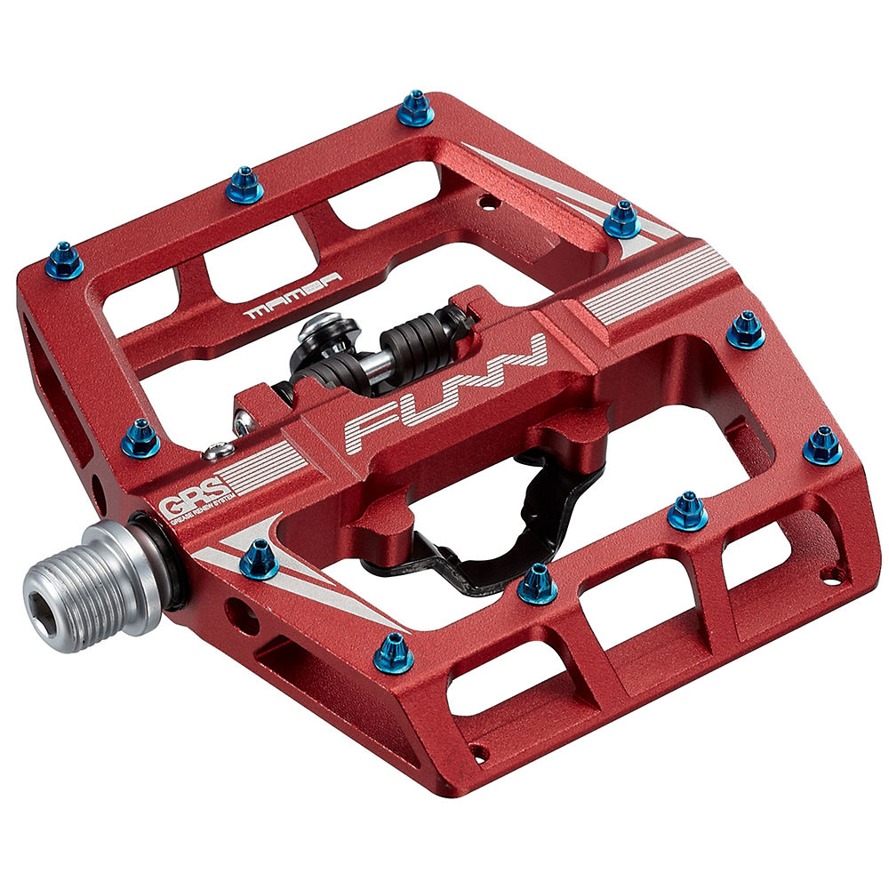 Pédales VTT automatiques Funn Mamba One Side Clip - Rouge, Rouge
