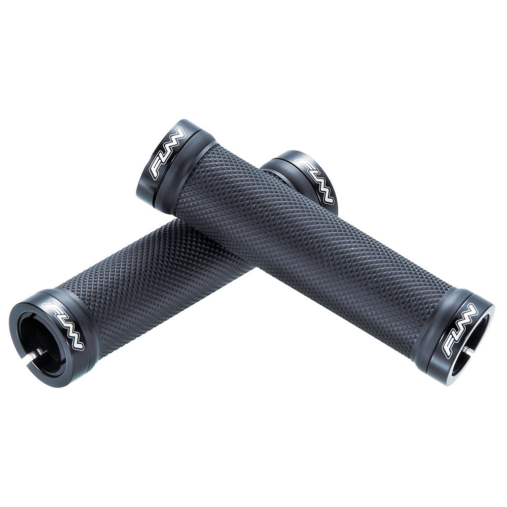 Poignées VTT Funn Combat Diamond Flangeless Lock On - Noir - 130mm, Noir