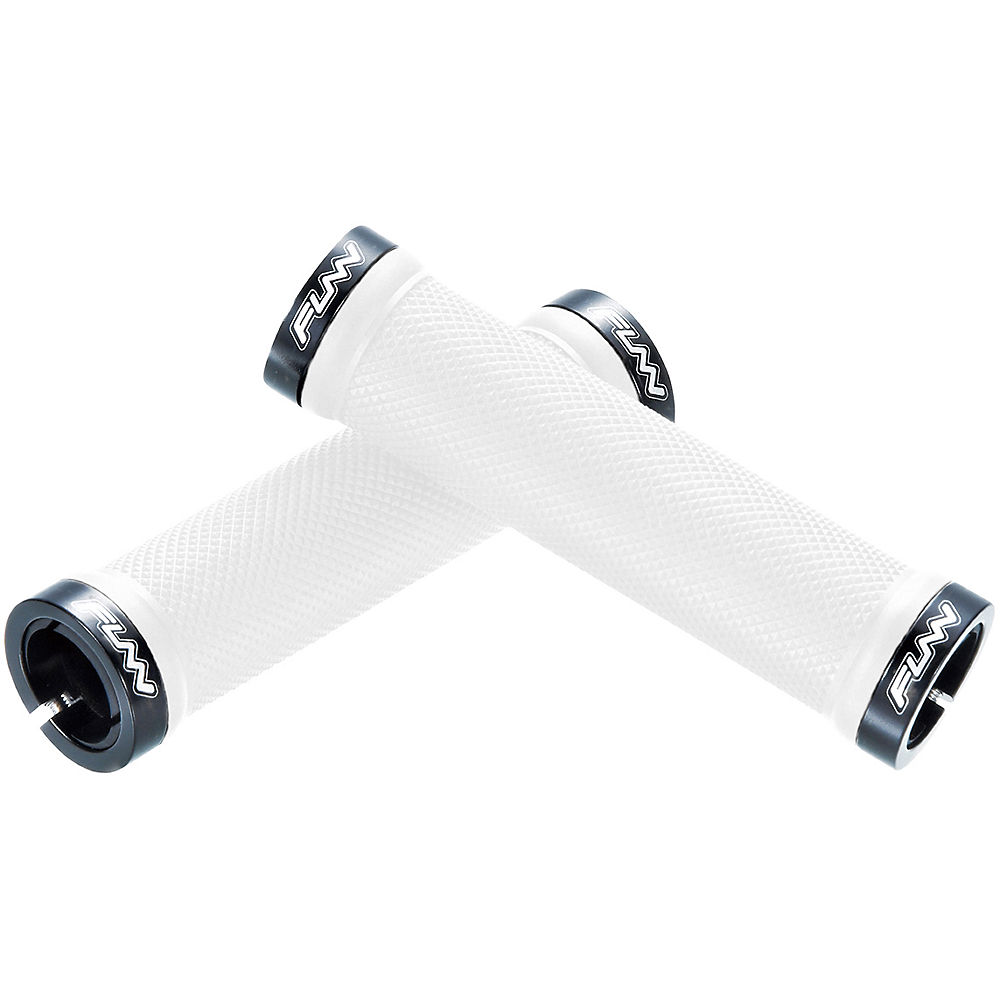 Poignées VTT Funn Combat Diamond Flangeless Lock On - Blanc - 130mm, Blanc