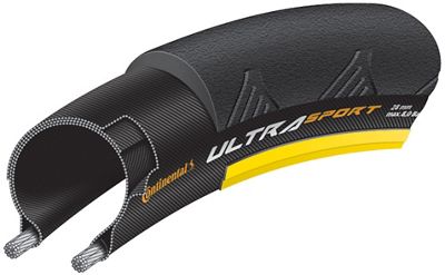 Copertone da Strada Continental Ultra Sport II - nero - giallo - Wire Bead, nero - giallo