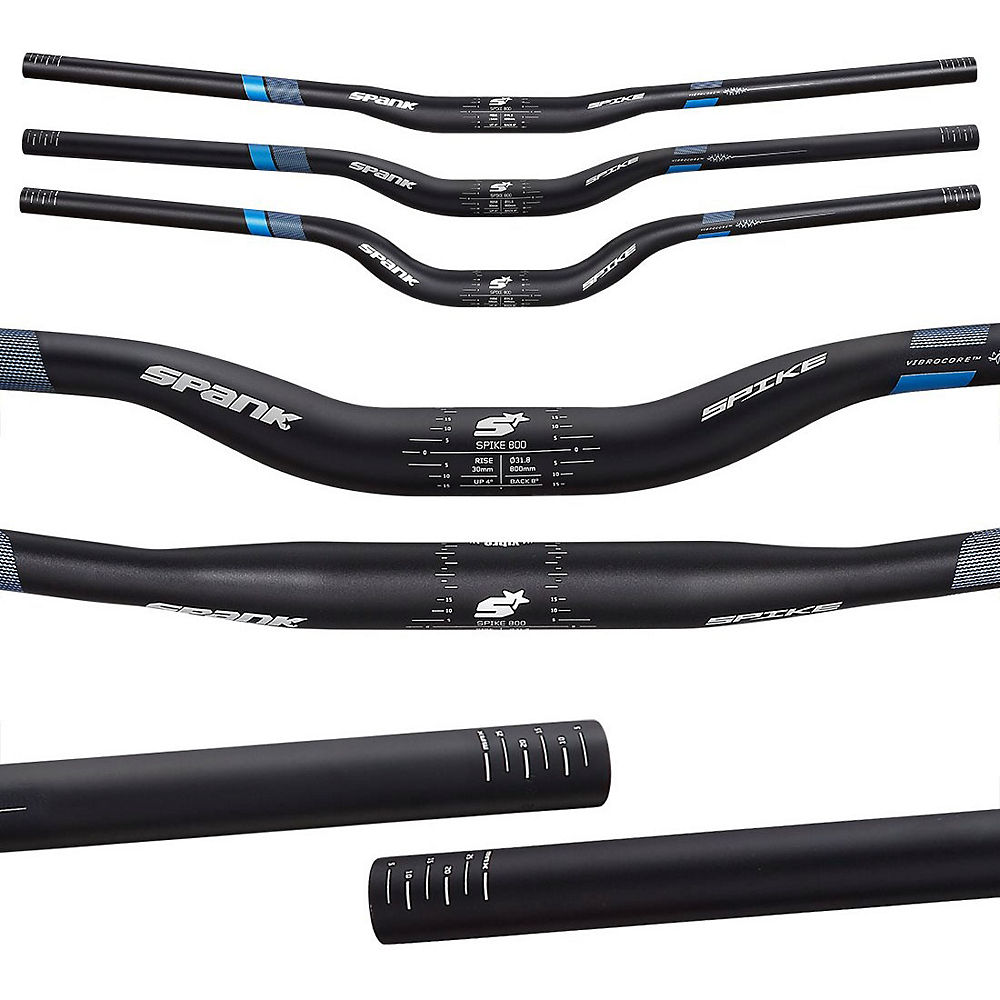 Cintre VTT Spank Spike 800 Race Team Vibrocore - Noir - Bleu - 31.8mm, Noir - Bleu