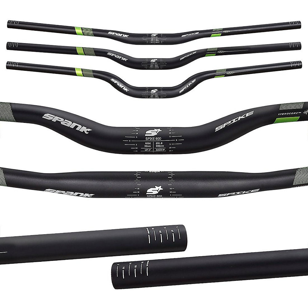 Cintre VTT Spank Spike 800 Race Team Vibrocore - Noir - Vert - 31.8mm, Noir - Vert