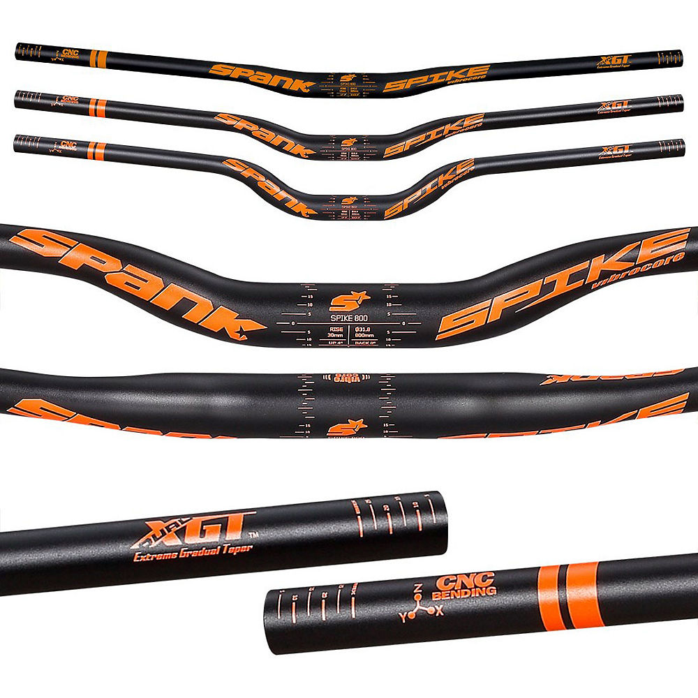 Cintre VTT Spank Spike 800 Race Team Vibrocore - Noir - Orange - 31.8mm, Noir - Orange