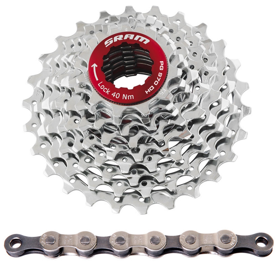 SRAM PG970 9sp MTB DH Cassette + Chain Bundle