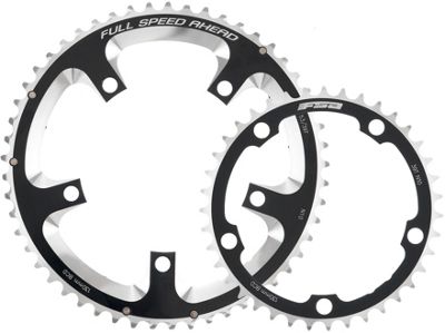 FSA Super Road Double N10-11 Chainring - Black Silver - 130mm, Black Silver