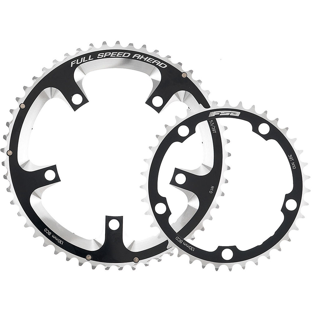 Plateau FSA Super Route Double N10/11 - Noir argenté - 130mm, Noir argenté