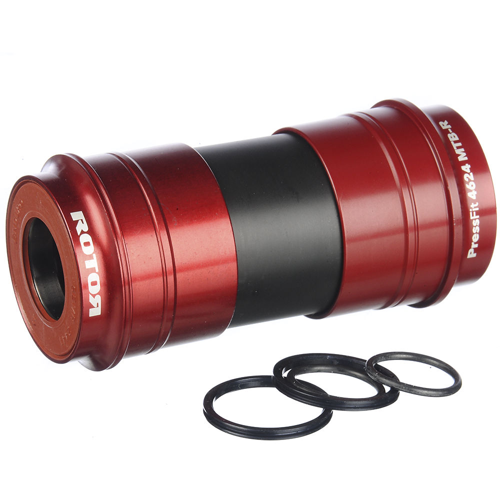Boîtier de pédalier VTT Rotor PF46 Céramique - Rouge - 68/73mm - PF4624 - 24mm Spindle, Rouge
