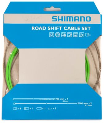 Shimano Road PTFE Gear Cable Set - Green, Green