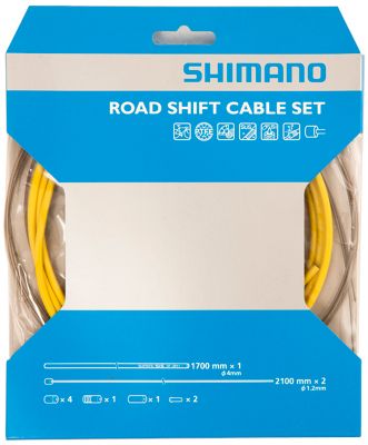 Shimano Road PTFE Gear Cable Set - Yellow, Yellow