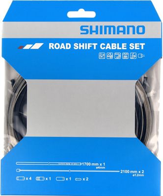 Shimano Stainless Steel Gear Cable Set - Black, Black