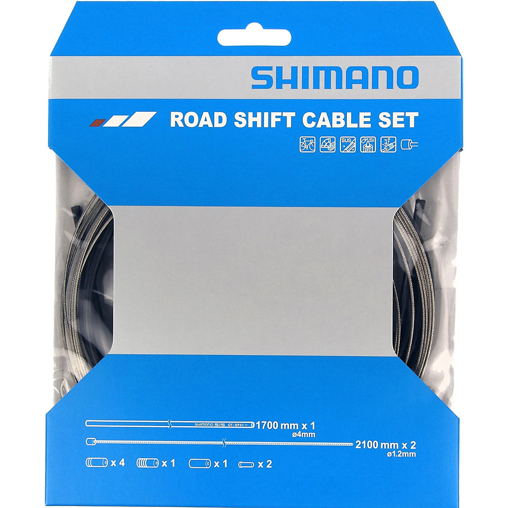 Shimano Stainless Steel Gear Cable Set - Black, Black