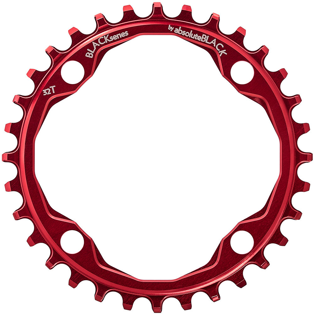 BLACK by Absoluteblack Narrow Wide Single Chainring - Red - 4-Bolt, Red