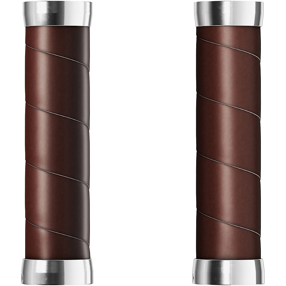 Brooks England Slender Leather Grips - Brown - 130mm, Brown