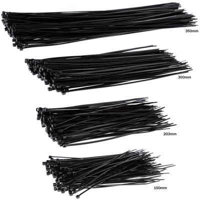 LifeLine Nylon Cable Ties - Black - 4.8mm x 350mm}, Black