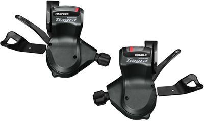 Shimano Tiagra 4700 2x10sp Flat Bar Shifters - Black - Pair}, Black