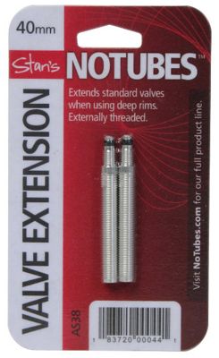 Stans No Tubes Threaded Presta Valve Extenders - Silver, Silver