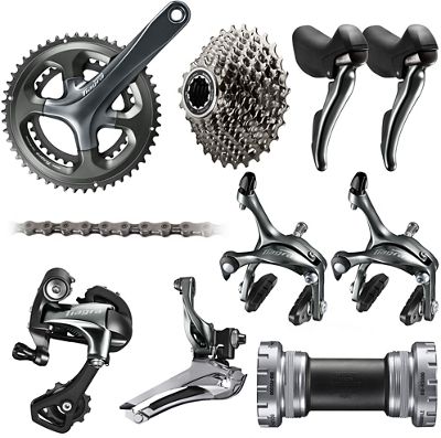 Shimano Tiagra 4700 10 Speed Road Bike Groupset - Black - 11-32t, Black