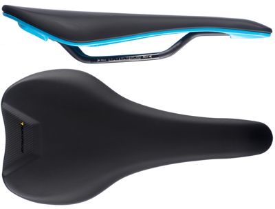 Nukeproof Vector Downhill Comp Cro-Mo Saddle - Black - Blue - 142mm Wide, Black - Blue