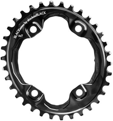 BLACK by Absoluteblack Narrow Wide Oval XT M8000 Chainring - 4-Bolt, Black