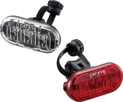 Cateye Omni 3 Front and Rear Bike Light Set - Black, Black