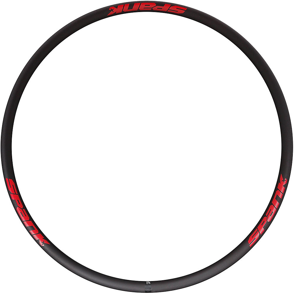 Spank OOZY Trail 395+ Mountain Bike Disc Rim - Black - Red - 32 Holes, Black - Red