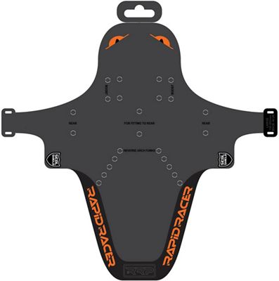 RapidRacerProducts EnduroGuard Front Mudguard - Black - Orange - Large}, Black - Orange