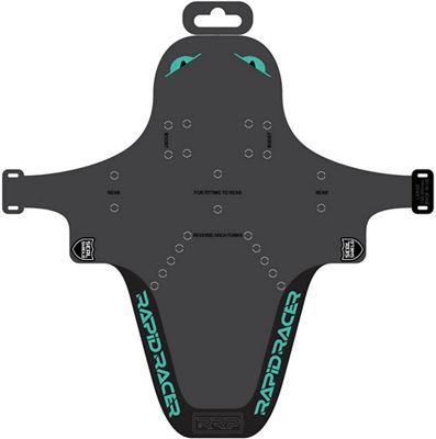 RapidRacerProducts EnduroGuard Front Mudguard - Black - Turquoise - Large}, Black - Turquoise