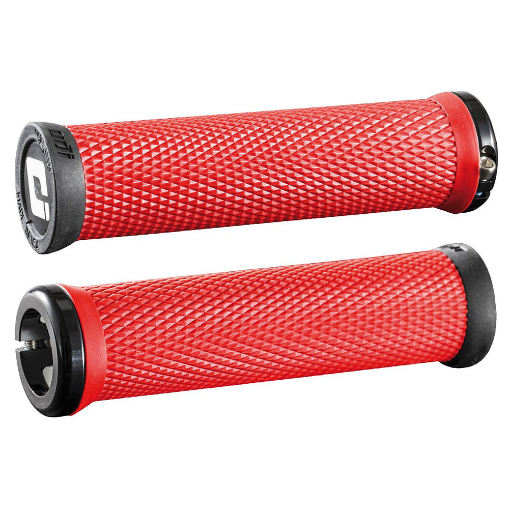 Poignées ODI Elite Motion Lock On - Rouge - Noir - 130mm, Rouge - Noir
