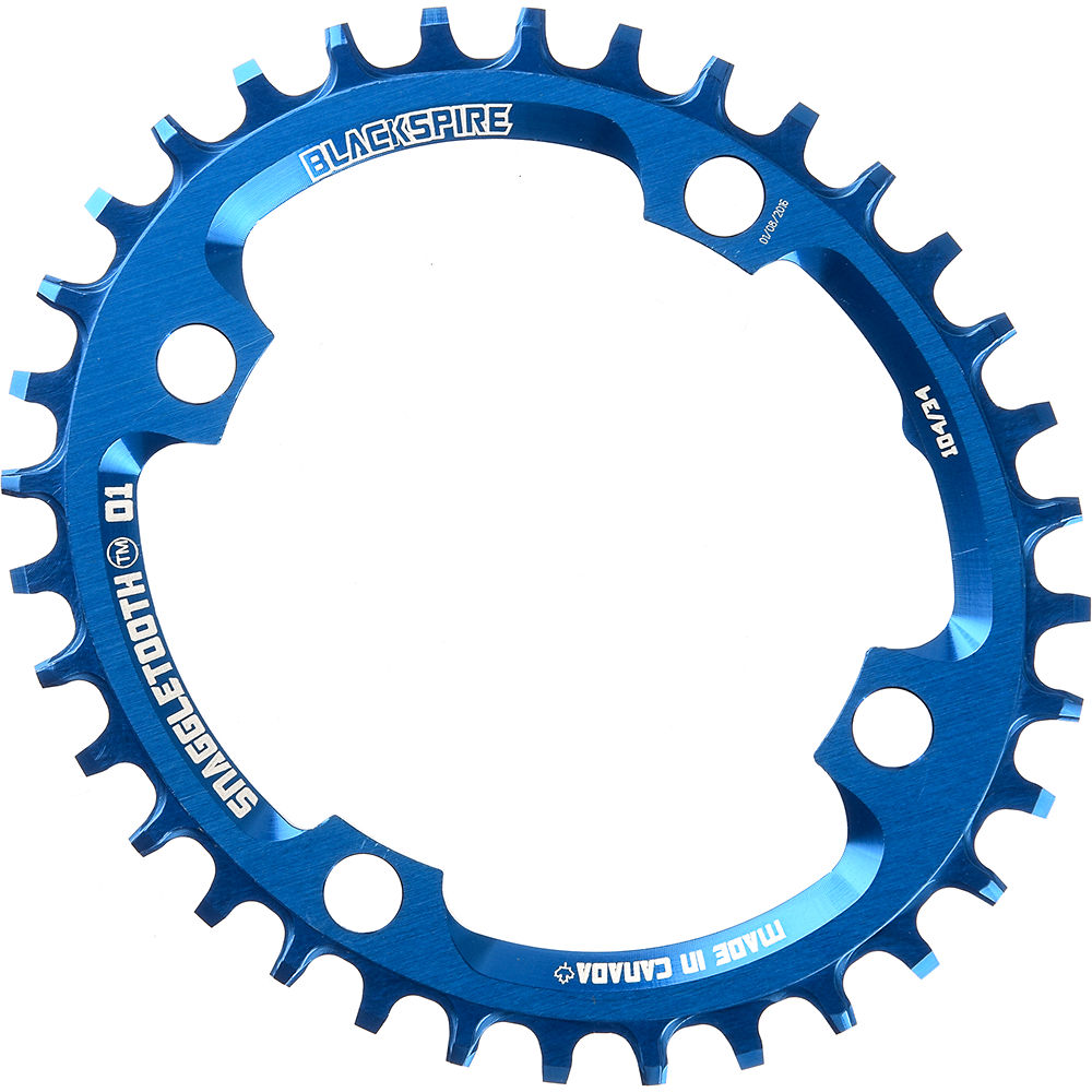 Blackspire Snaggletooth Narrow Wide Oval Chainring - Blue - 4-Bolt, Blue