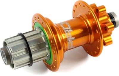 Hope Pro 4 MTB Rear Hub (135mm x 12mm Axle) - Orange - 32h - 135mm x 12mm Axle, Orange