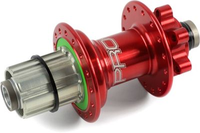 Hope Pro 4 MTB Rear Hub (135mm x 12mm Axle) - Red - 32h - 135mm x 12mm Axle, Red