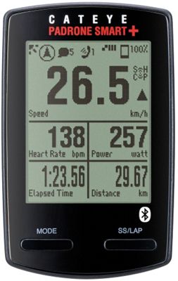 Cateye Padrone Smart+ Bike Computer - Black, Black