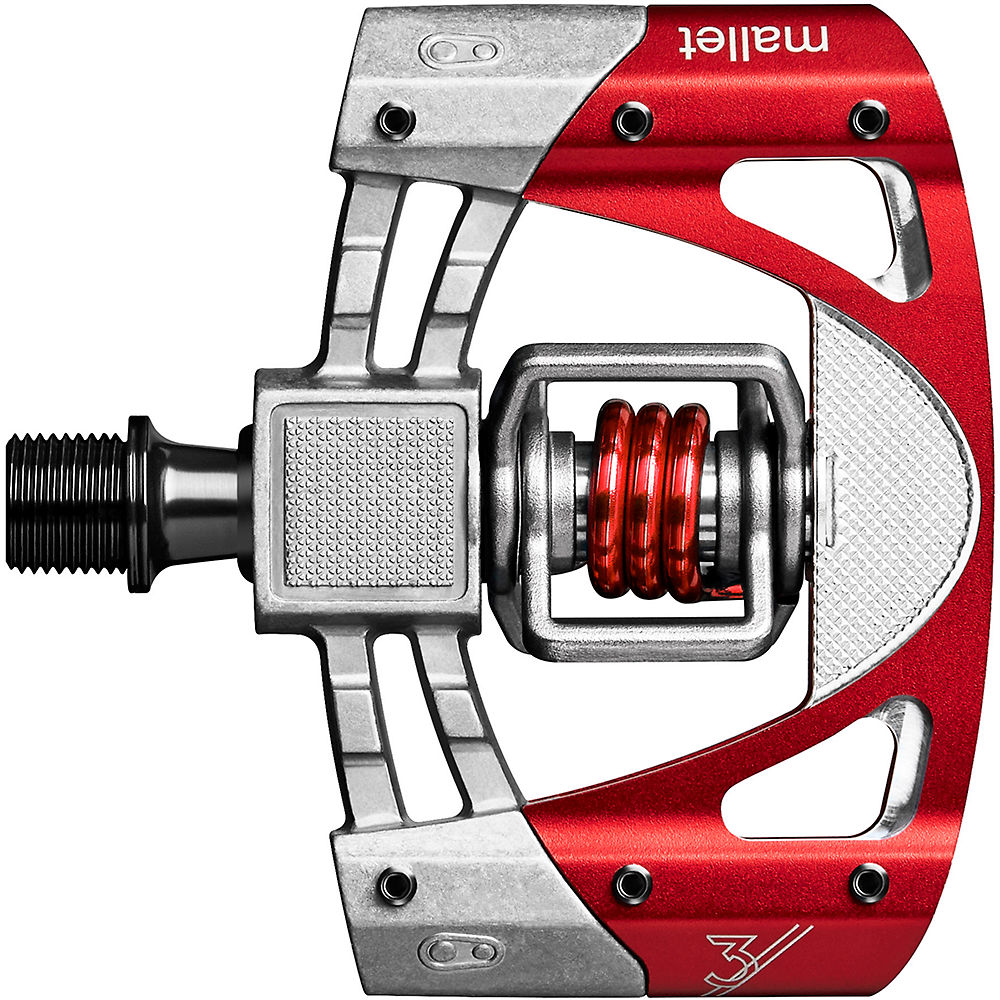 Pédales crankbrothers Mallet 3 - Argent - Rouge, Argent - Rouge