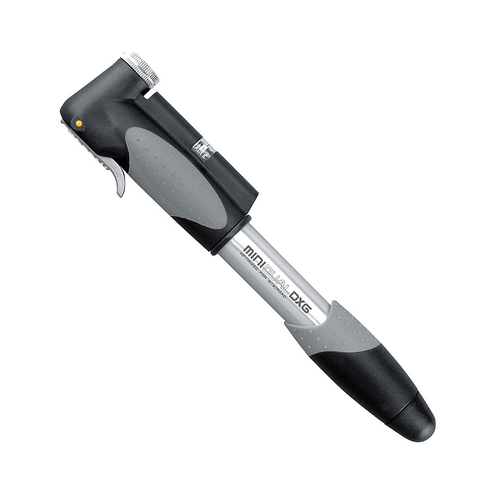 Mini-pompe Topeak Dual DX avec jauge - Noir - Argent - 23.1 x 4.7 x 3.2cm, Noir - Argent
