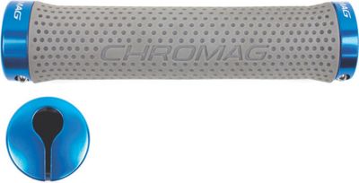 Chromag Basis Bar Grips - Grey - Blue - 142mm, Grey - Blue